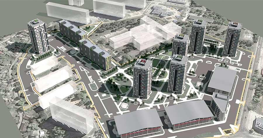 В Степянке приступили к сносу старых зданий на территории воинской части. Здесь появится жилой квартал