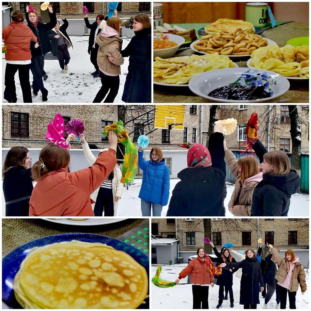 24 февраля на базе общежития филиала БНТУ "Минский государственный архитектурно-строительный колледж" прошел масленичный флешмоб