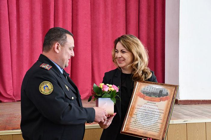 Начальник управления полковник милиции Андрей Швайко в рамках акции "Охрана - учителям" посетил ГУО "Минский государственный архитектурно-строительный колледж"